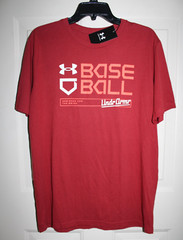 NWT Under Armour Wordmark Baseball Men’s 2XL Stadium Red Short Sleeve T-shirt