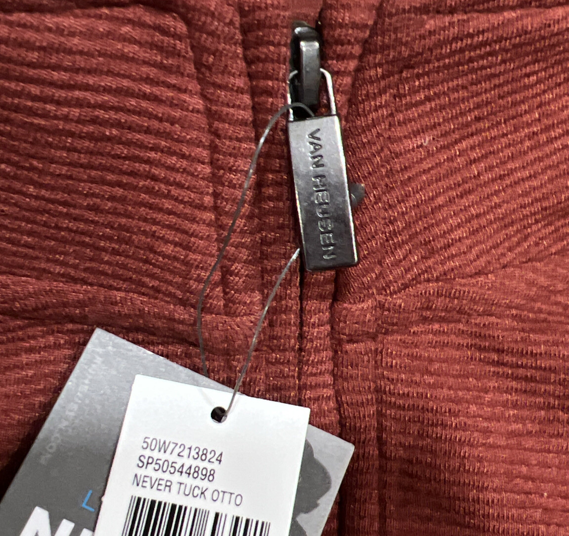 New $70 Van Heusen Never Tuck Otto 1/4 Zip Pullover Auburn Red Rust 2XLT Tall gallery