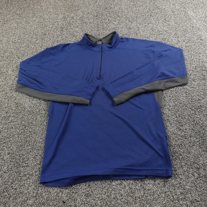PrAna Pullover Mens M Blue 1/4 Zip Baselayer Shirt Sweatshirt Hiking Outdoor USA gallery