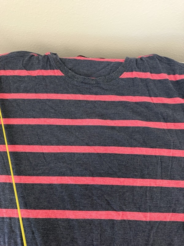 Lululemon Basic Tee Shirt Navy Blue & Red Striped Men's Sz XL No Tag gallery