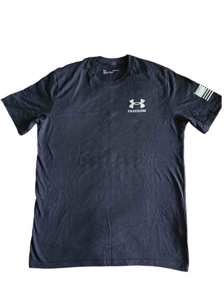 Under Armour Freedom T-Shirt Loose Fit- Black- Mens Medium