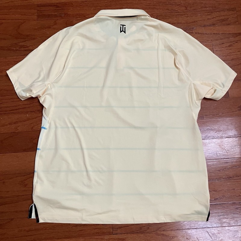 Nike Golf Tiger Woods Collection Striped Polo DR5318 821 Canary Yellow Gold Sz M gallery