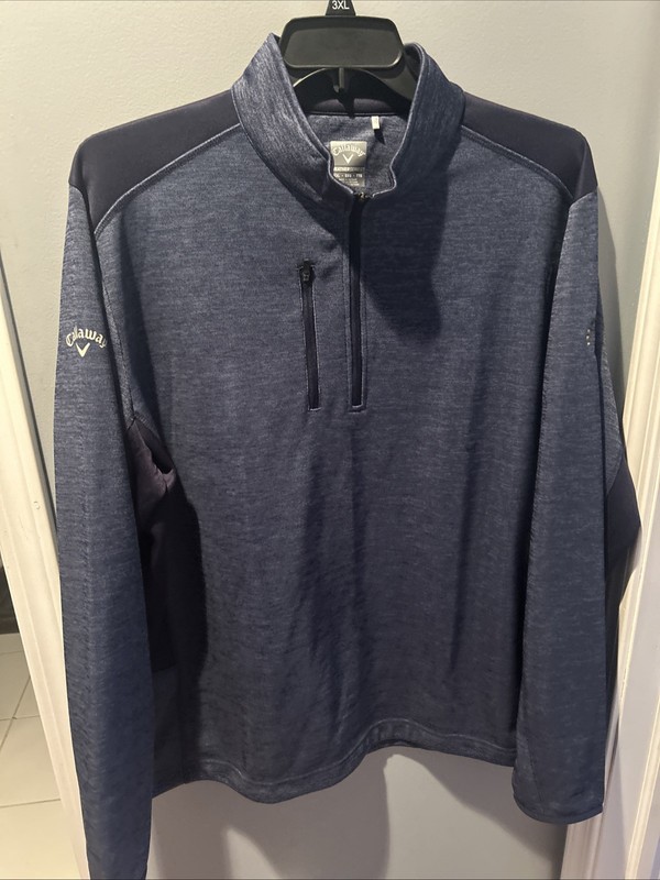 Callaway Swing Tech Weather Series Navy Blue 1/4 Zip Pullover L/S XXL 2XL gallery