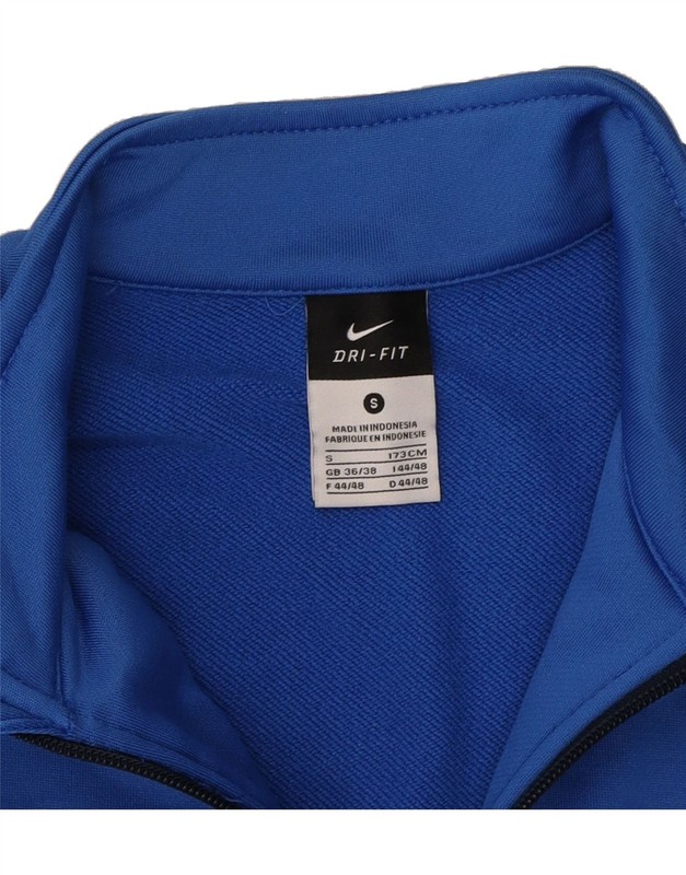 NIKE Mens Dri Fit Pullover Tracksuit Top UK 36/38 Small Blue Colourblock DV15 gallery