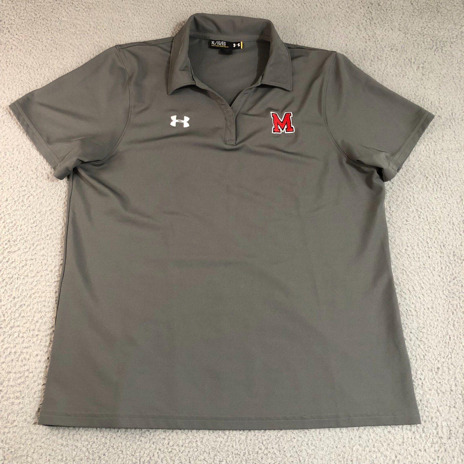 Under Armour Shirt Men Extra Large Gray Preppy Logo Polo Golf Athletic Casual gallery