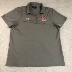 Under Armour Shirt Men Extra Large Gray Preppy Logo Polo Golf Athletic Casual