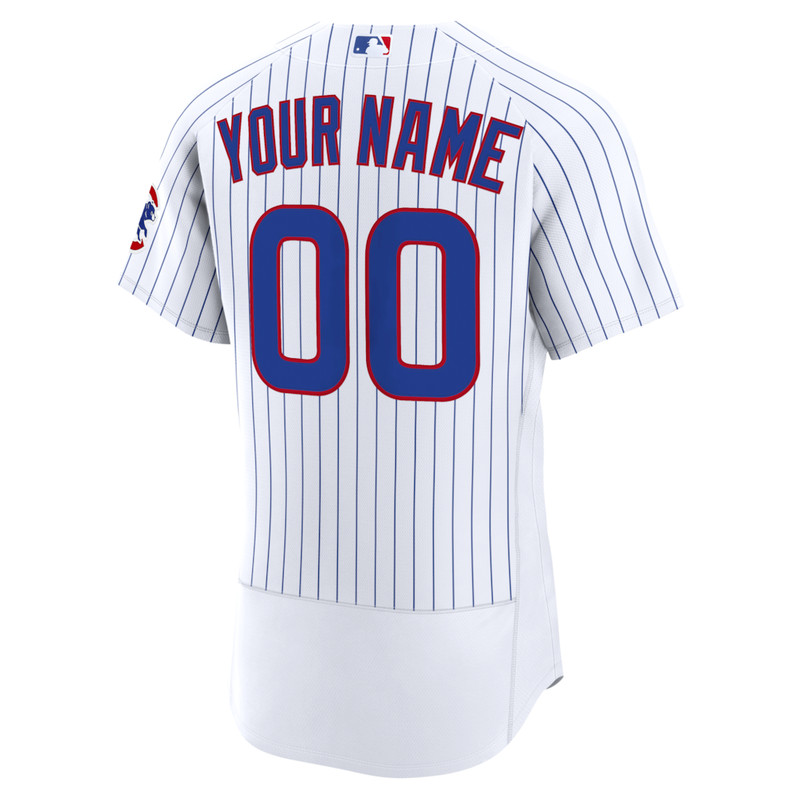 Custom Nike MLB Chicago Cubs Home F.B. Edition A.C. Full Stitched White Jersey gallery