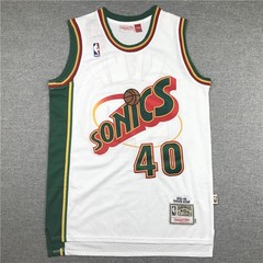 Shawn Kemp #40 Stitched Retro White SportShirt Adult Size: S-XXL