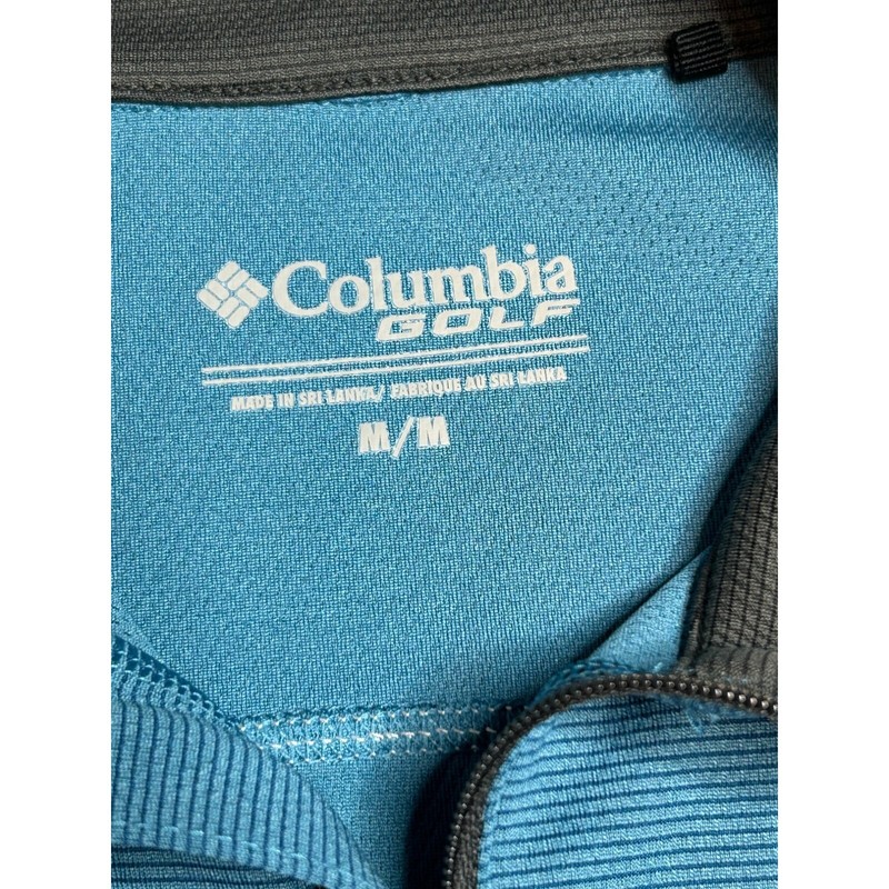 Columbia Golf Mens Medium Blue Long Sleeve 1/4 Zip Omni-Wick Pullover Shirt gallery