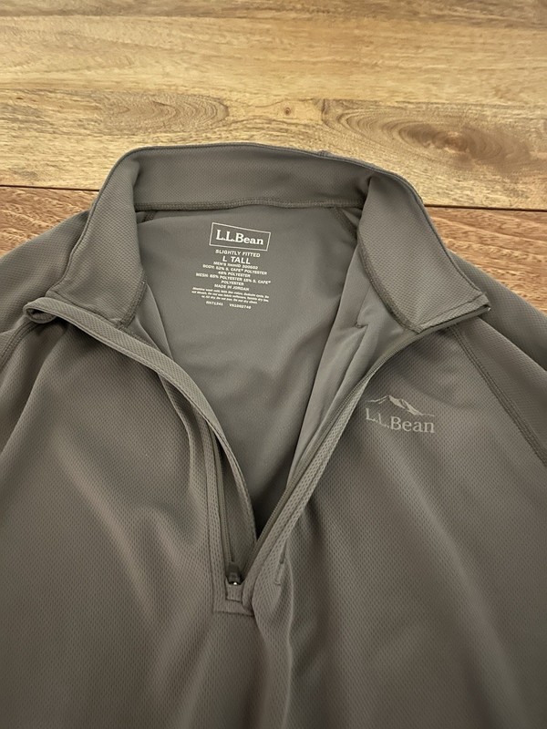 L.L.Bean Men’s Quarter Zip Pullover Gray Performance Athletic Lightweight L Tall gallery