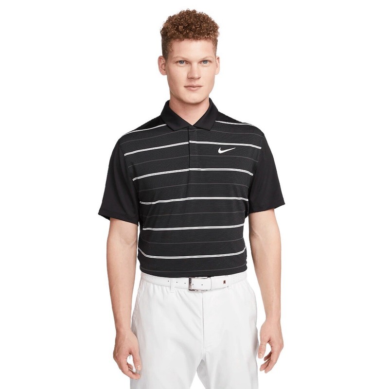 Nike Golf Tiger Woods Collection Striped Polo DR5318 010 Black White Red Sz XL gallery