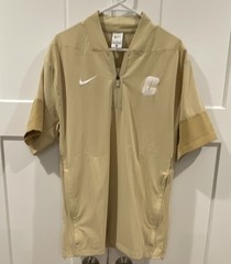 Nike UNC Charlotte Move to Zero Men’s Tan 1/4 Zip Mock Neck Short Sleeve Polo M