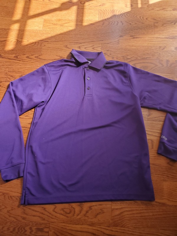 Izod PerformX Men's Small purple Activewear Shirt Long Sleeve button down gallery