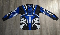 Vintage MTX Motocross R Racing Jersey Atv Dirt Bike Shirt Size Large Blue Black