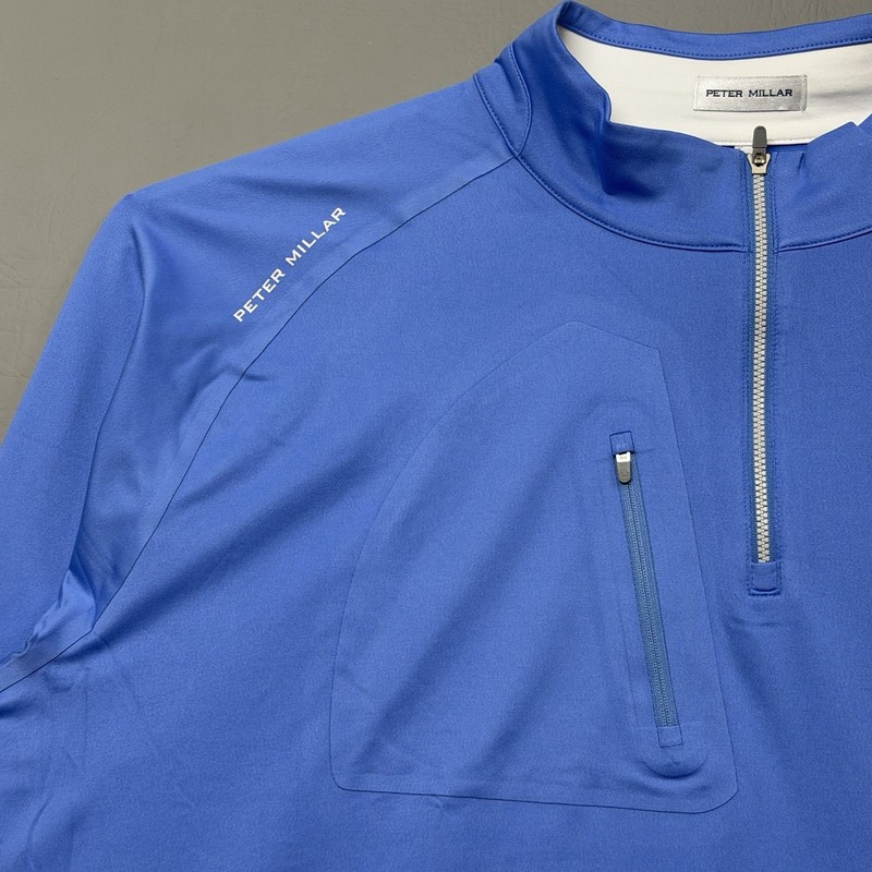 Peter Millar Blue Sea Verge Performance Quarter-Zip Golf Top Men XXL MS25EK42 gallery