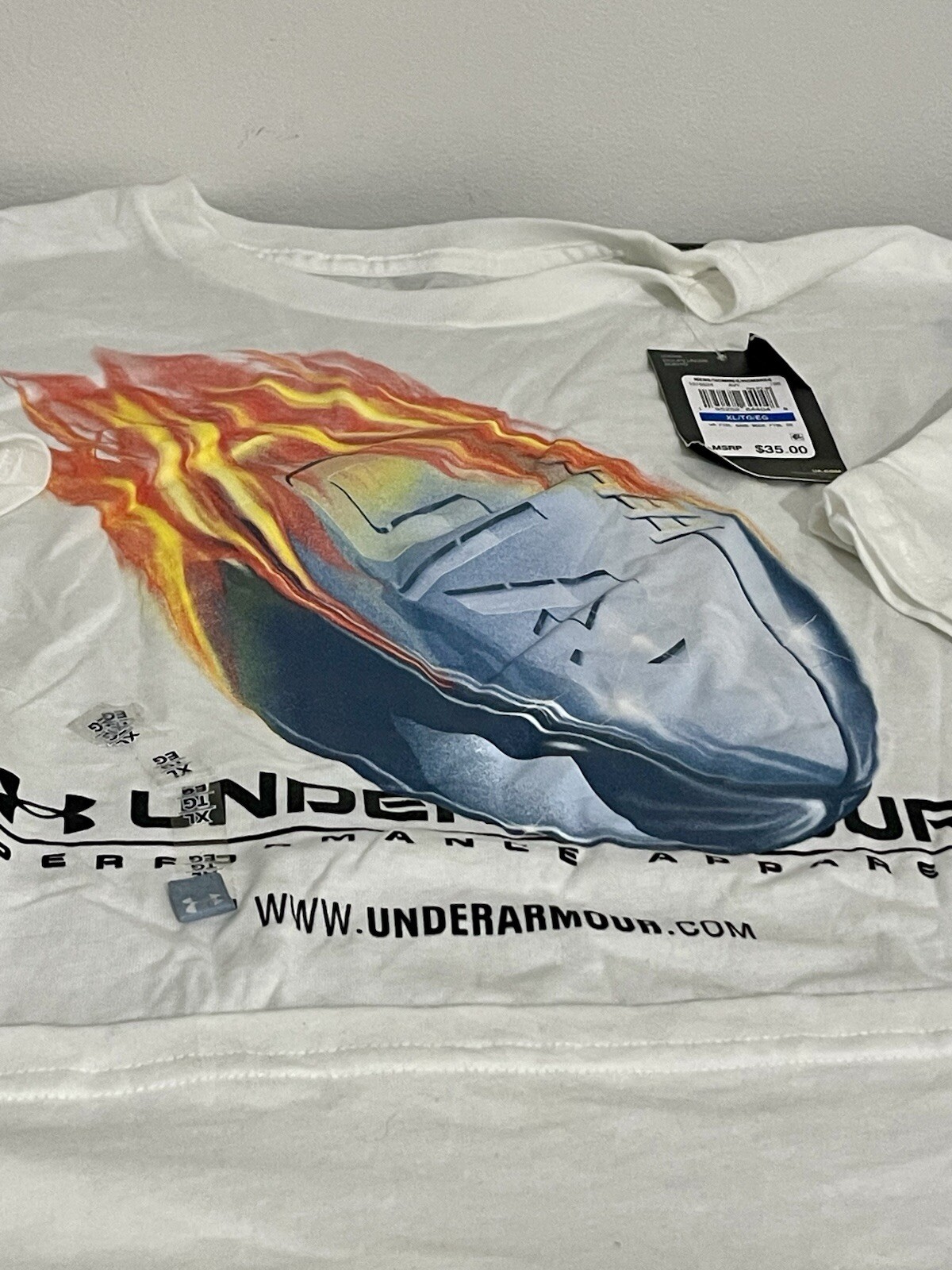 Under Armour Performance Gear Football T-shirt Mens XL White Graphic Casual Soft gallery