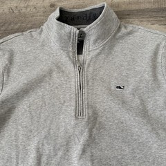 Vineyard Vines Performance 1/4 Zip Pullover Mens Sz XL Gray Long Sleeve Whale