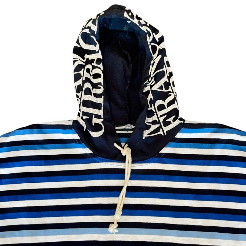 Marithe & Francois Girbaud Hoodie L 90s Blue Black Reflective Oversize Shirt NWT gallery