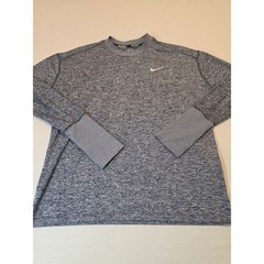 Nike Running Dri-FIT Mens Medium Blue Heathered Long Sleeve Thumbhole Shirt