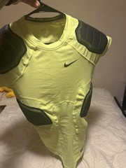 Nike pro Combat Padded Compression Shirt Size Medium Yellow