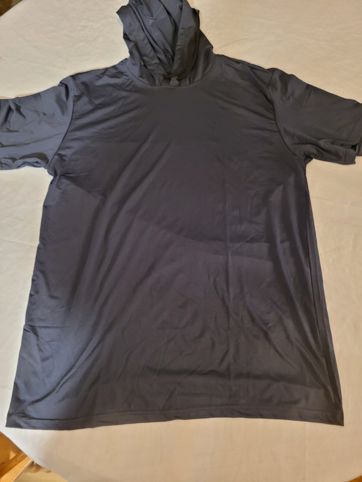 Mens real essentials Workout Shirt With Hood Size Large gallery
