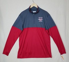 NWT! UNION CROSS COUNTRY Mens Red & Gray Poly Pullover 1/4-Zip Sport Shirt sz L