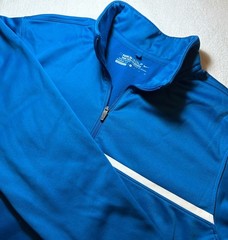 Nike Running Golf Pullover Shirt 1/4 ZIP Men Size S Therma-Fit Performance Blue