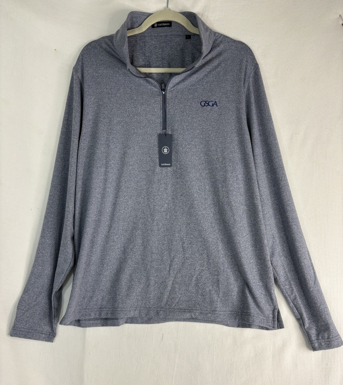 Turtleson Men Ciro 1/4 Zip Pullover GSGA Logo Polyester Blend. Sz Large Gray. gallery