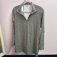 Lands’ End Brown Athletic Fit 1/4 Zip Long Sleeve With Thumb Holes Men’s Size: L