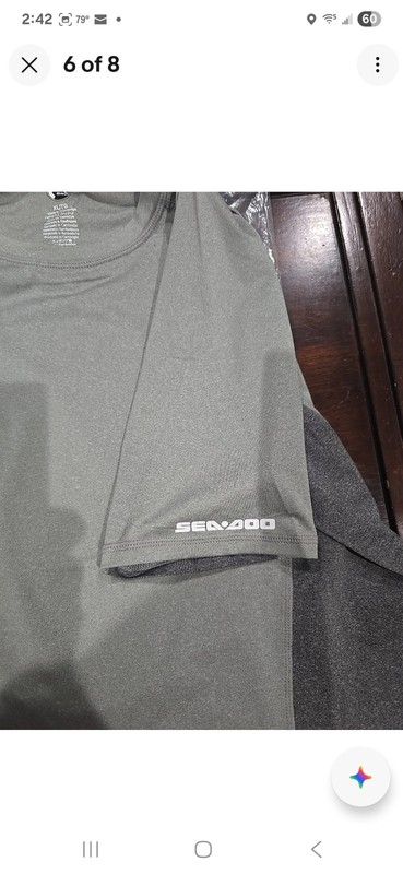 SeaDoo Men's Short Sleeve Performance Rashguard, Smoke, Size Med, NWT gallery