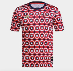 Adidas Marvel Captain America Pre Match Soccer Jersey HT3237 Men’s Sizes NWT $70