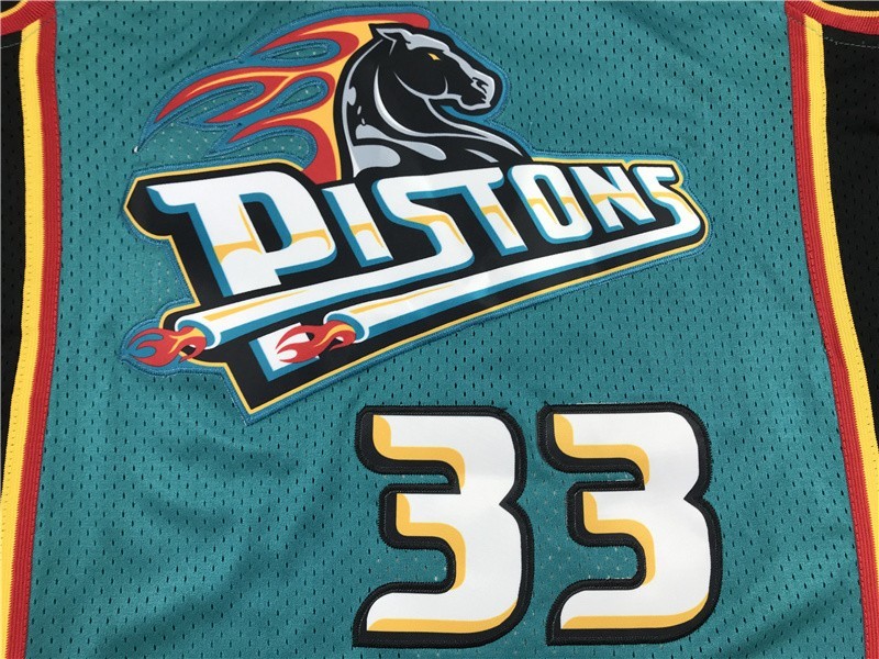 Grant Hill #33 Stitched Retro Green Adults SportShirt Size: S-XXL gallery