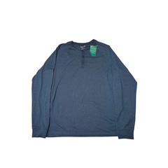 NWT 01 ALGO Brandon Performance Henley Long Sleeve Shirt Navy Blue Size L