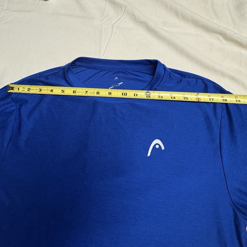 HEAD Hypertek Men's V-Neck Stretch Polyester Active T-Shirt Blue Size S gallery