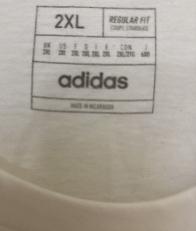 Adidas Mens 3 Stripes Circle Logo White Active Gym Athleisure Tee Size 2XL NWT gallery