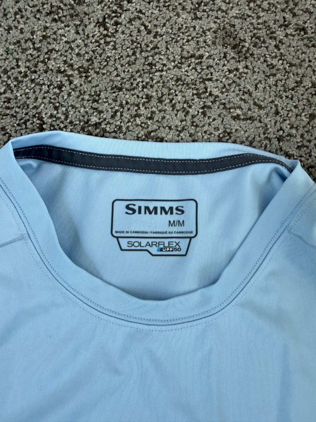 Simms Men’s Medium Blue SolarFlex UPF 50 Fishing Sun Shirt Long Sleeve gallery