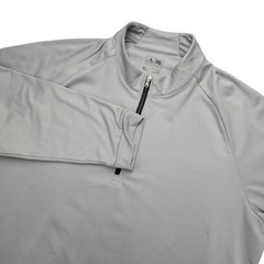 Adidas Golf Pullover Mens XL Gray 3 Stripe 1/4 Zip Long Sleeve Top Athletic
