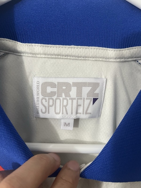 2025 Corteiz Japan Flames Football Soccer Jersey White Size M Medium gallery