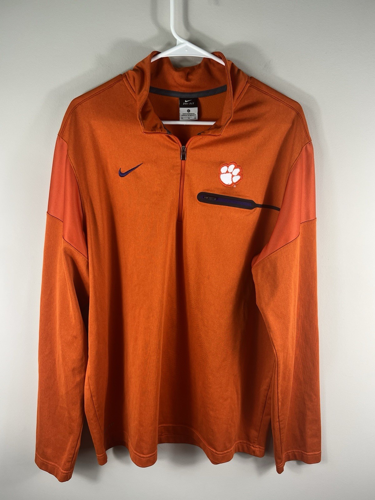 Clemson Tigers NCAA Nike Dri-Fit Orange 1/4 Zip Pullover-Men's Size XL gallery