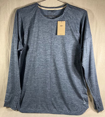 Nike Yoga Dri-Fit Long Sleeve Shirt Thunder Blue Knit Men’s XL FB7775-437