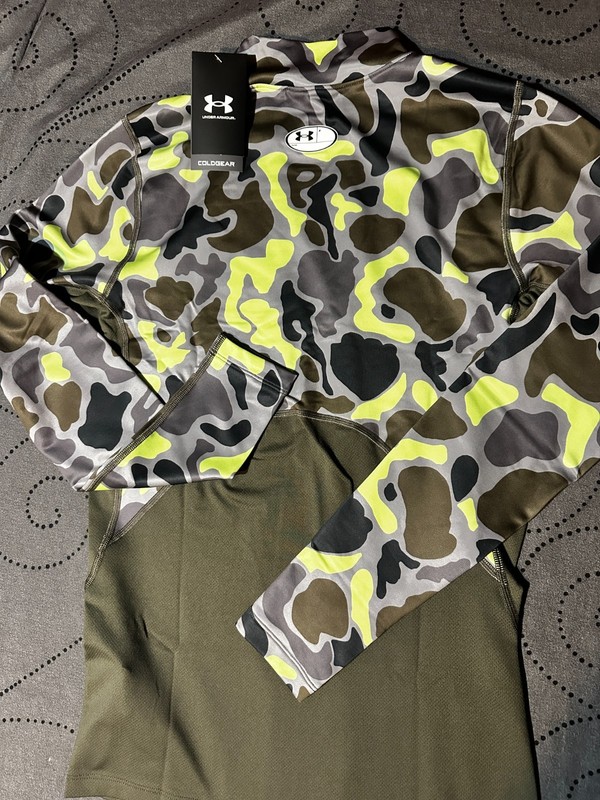 UNDER ARMOUR COLDGEAR COMPRESSION GREENS & GRAYS CAMO MOCK SHIRT SIZE XL MEN $60 gallery