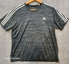 Adidas Performance Tee Black Gray Heather Men’s XL 3 Stripes Primegreen