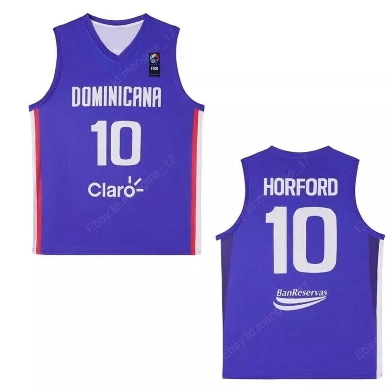 Horford 10 Towns 32 Dominicana Basketball Jersey White Blue Sewn Custom Names gallery