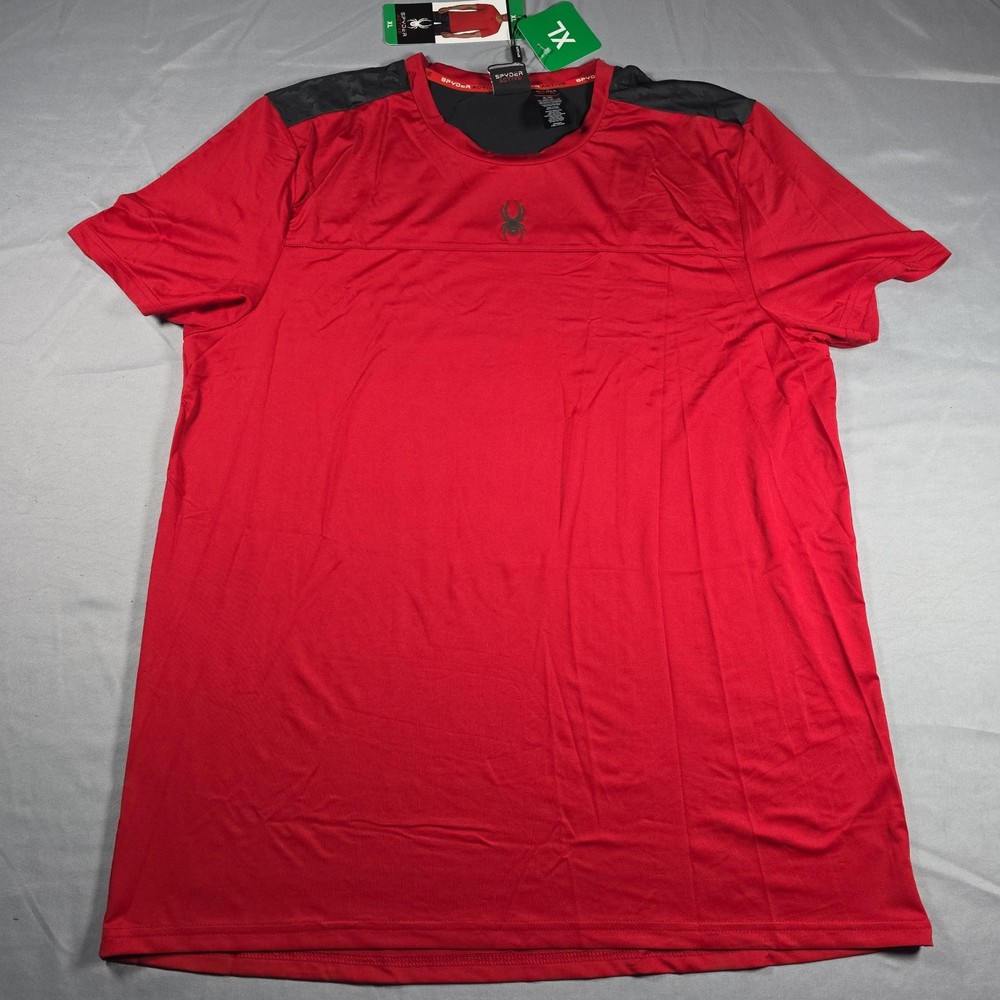Spyder Active Shirt Men's Size XL Red Short Sleeve Performance