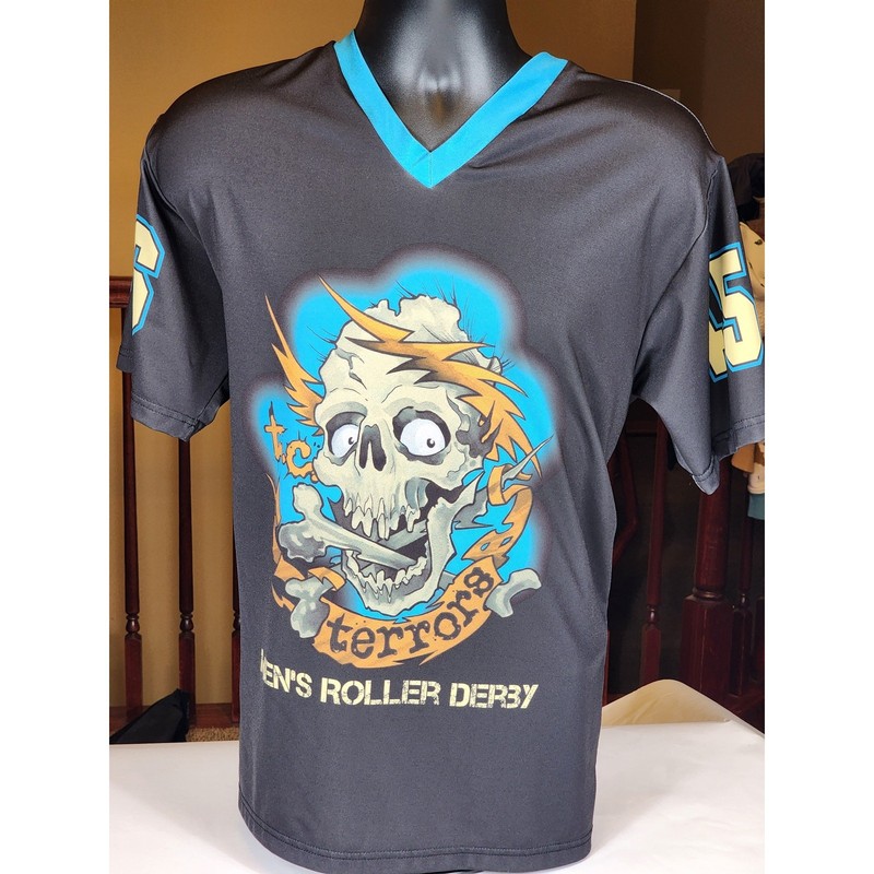 Vintage Skull Graphic T Shirt Mens M MN Roller Derby Terror Jersey Zombie Horror gallery