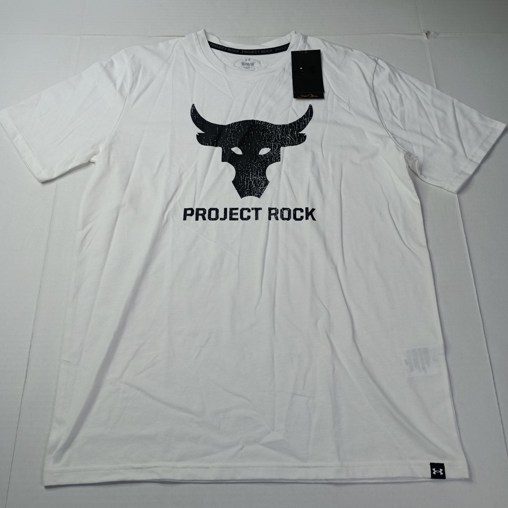 Under Armour Project Rock Payoff Graphic T-shirt Men's Size M White 1383191 100