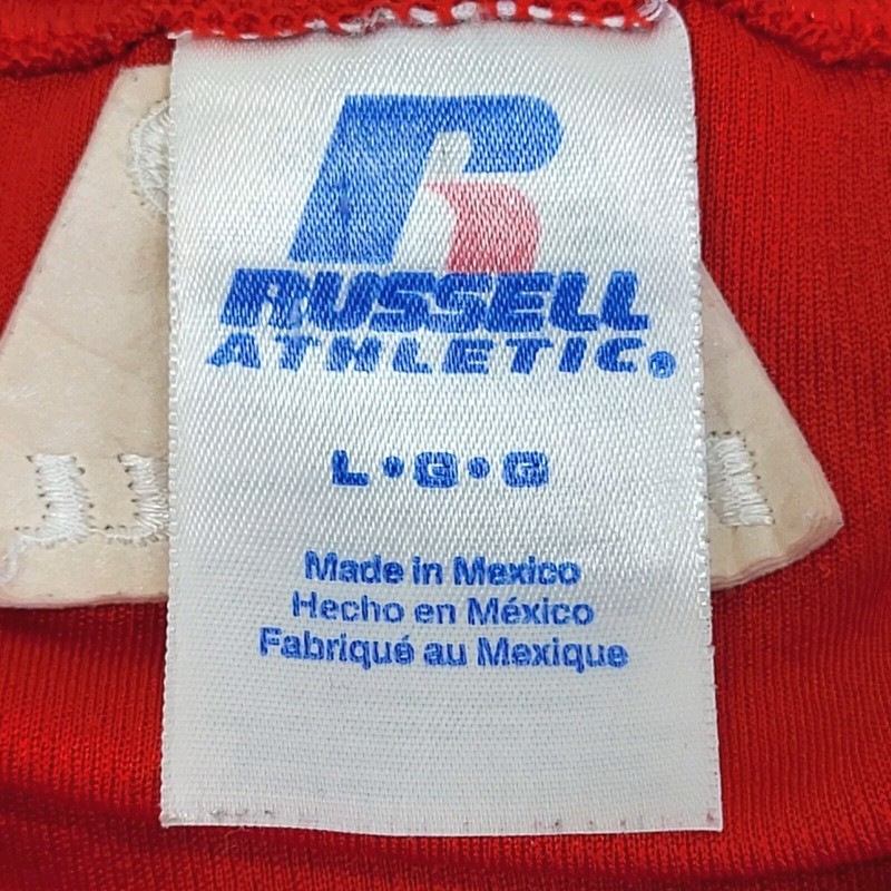 Russell Athletic Henley Jersey Mens Large L Red Rocketts Landing Aluminum gallery