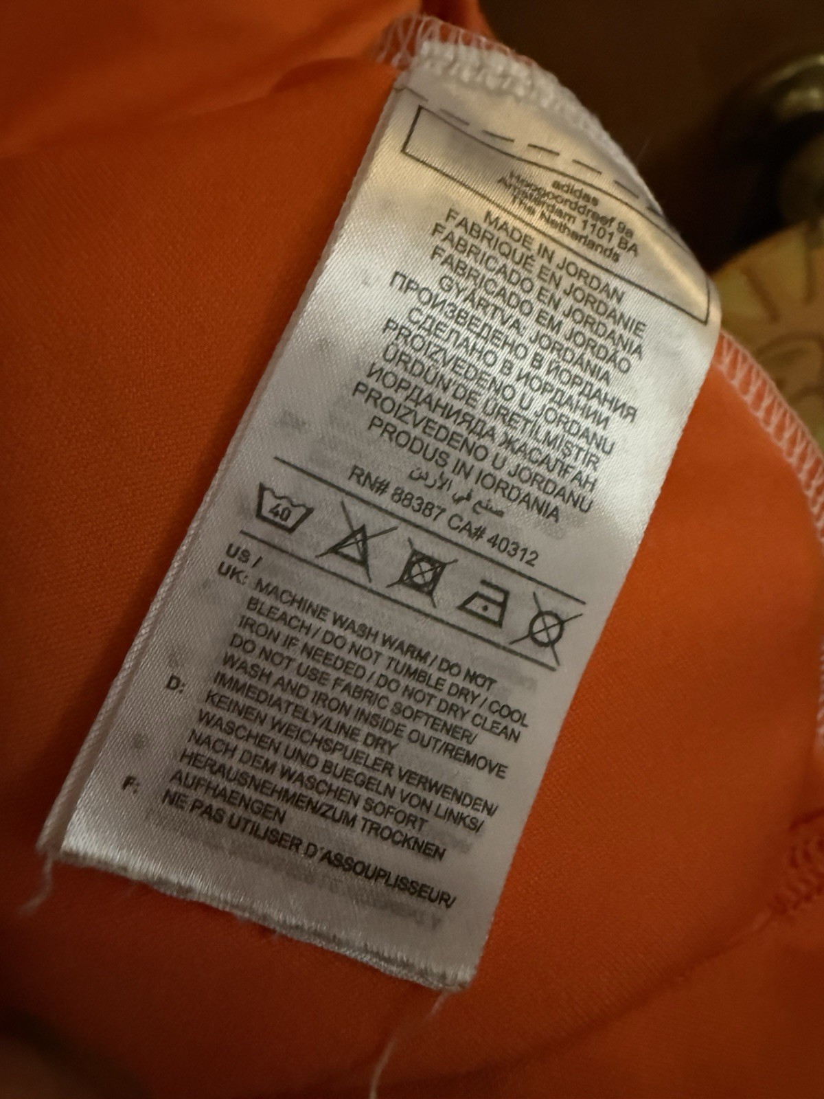 Adidas Areoready Orange Medium Mens Shirt gallery