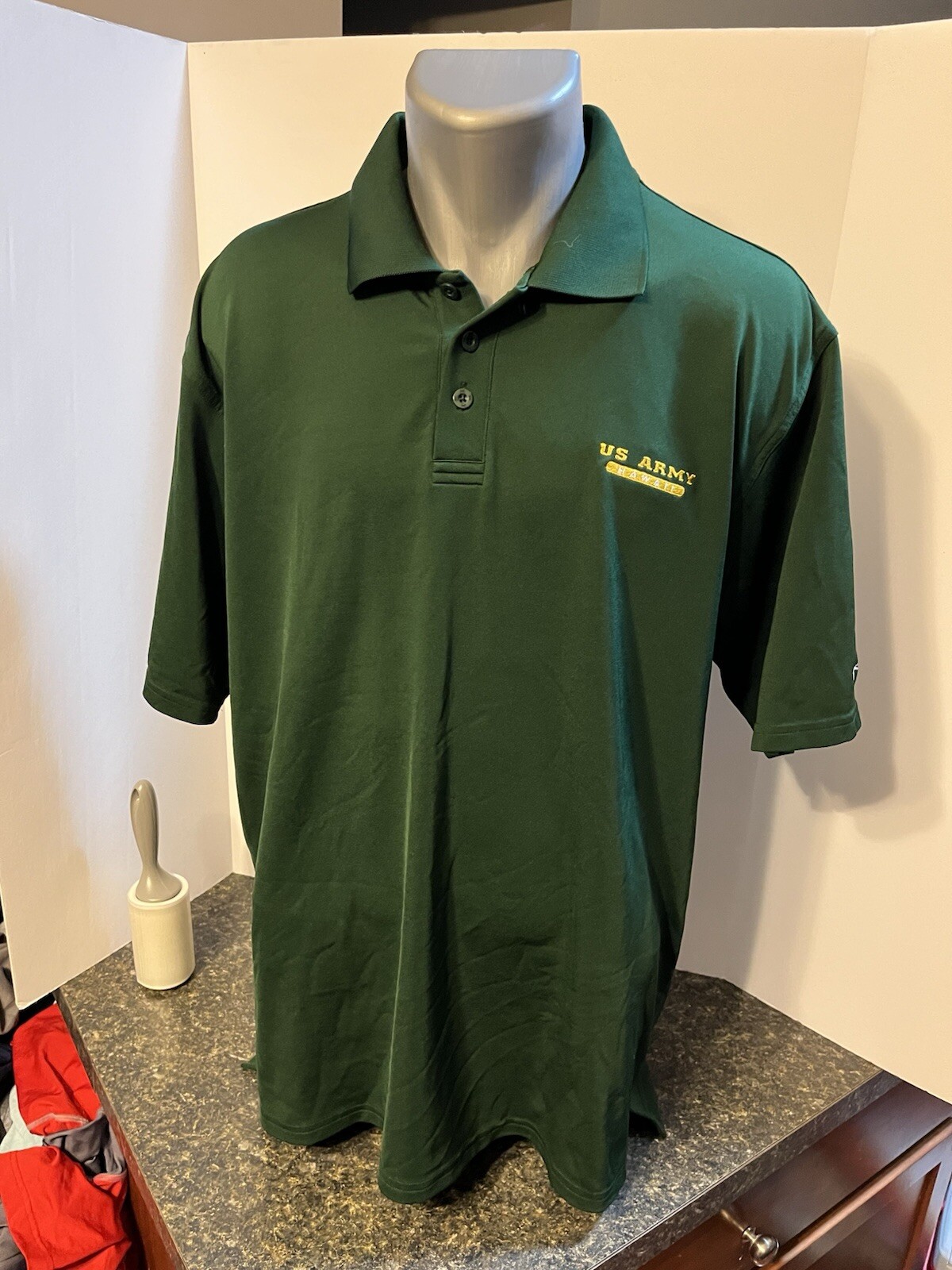Under Armour United States Army Hawaii Men’s Polo Shirt Green Poly Spandex L gallery