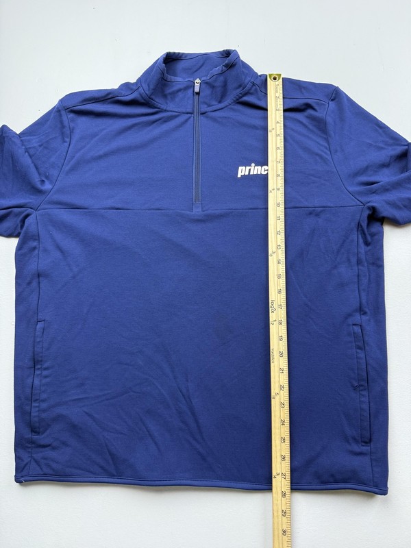 Prince Pullover Mens 2XL Blue Long Sleeve Quarter Zip Pickleball Top Performance gallery